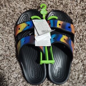 CROCS Black and Multicolor Sandals